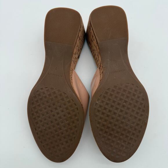 Aerosoles New Year Slip On Wedge Stylish Comfort Cork Cipria Patent Sandals 7 - Picture 4 of 5